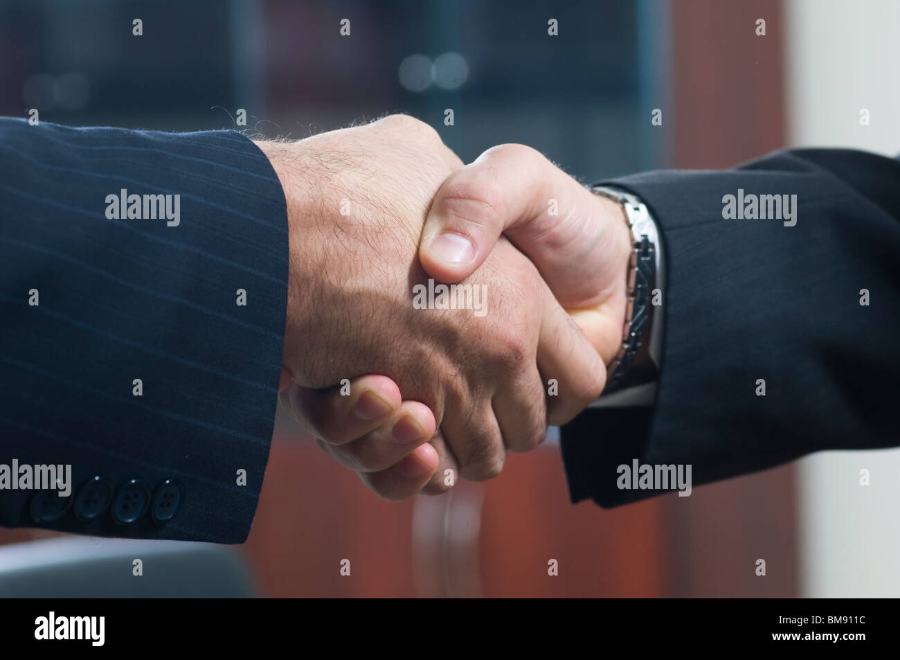 Two business men greeting each other with a handshake Beirut Lebanon Middle East Stock Photo