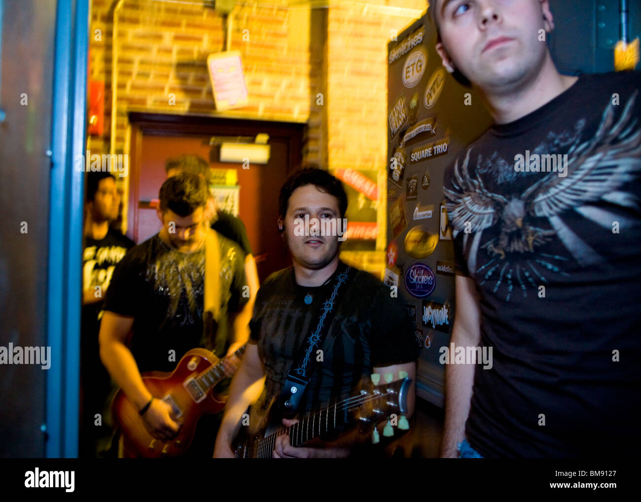 Rock band backstage Stock Photo