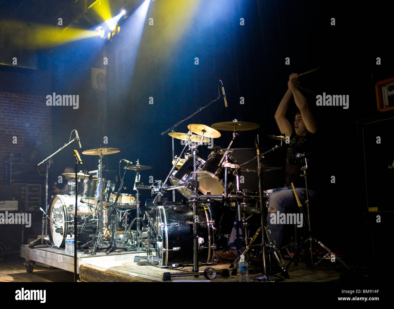 Drummer on stage Stock Photo Alamy