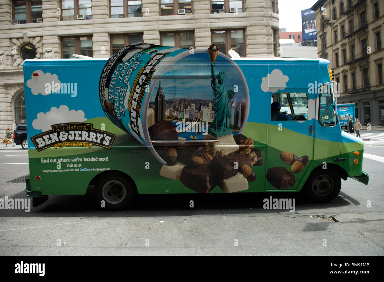 The Ben & Jerry's ice cream truck in Chelsea in New York Stock Photo