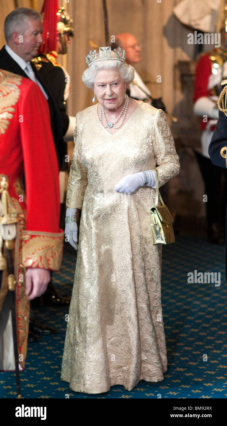 Britain's Queen Elizabeth II at the State Opening of Parliament at the Palace of Westminster in central London Stock Photo