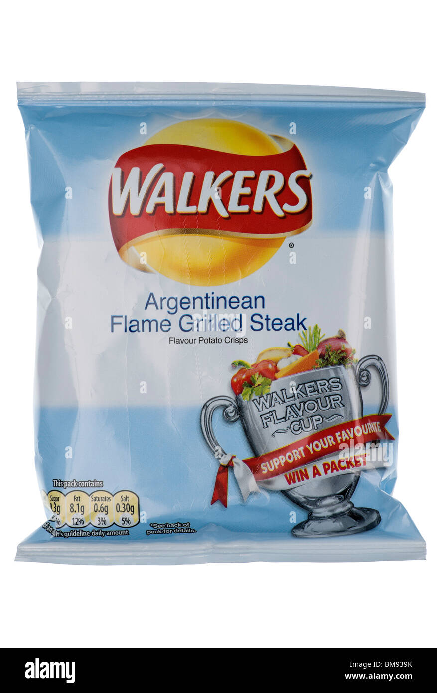 Packet of Walkers World Cup Argentinean Flame Grilled Steak Flavour Crisps - May 2010 Stock Photo