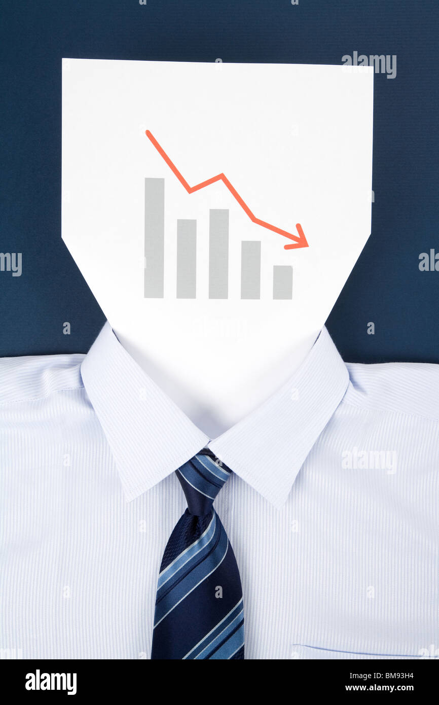 Paper Face and Chart, Business Concept Stock Photo