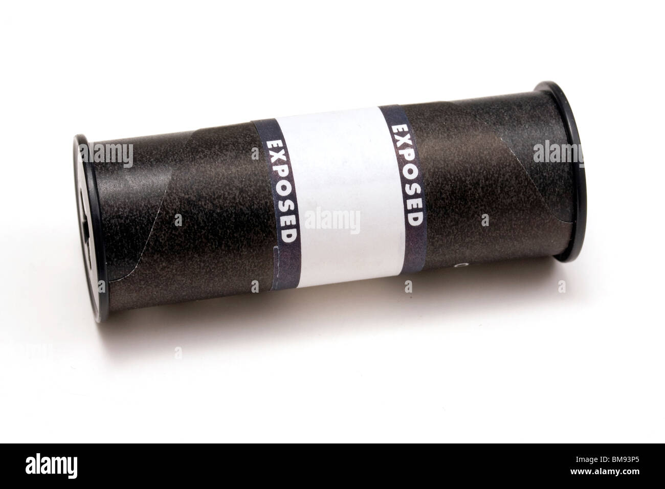 A roll of exposed film isolated on white Stock Photo