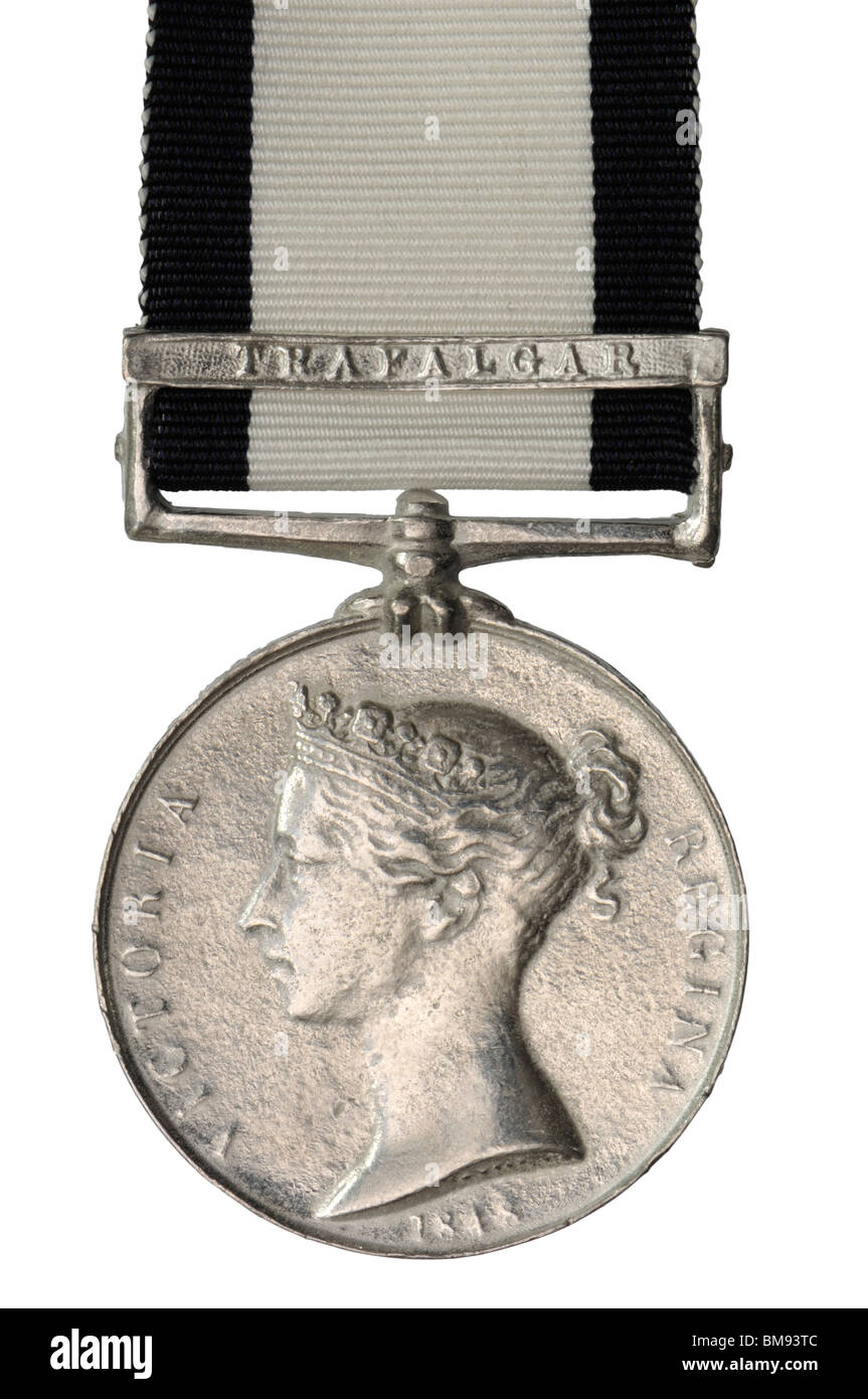Naval General Service Medal (Replica) with Trafalgar clasp 1848 Stock Photo