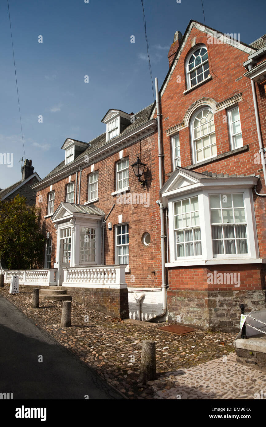 UK, Cornwall, Launceston, Castle Street, Lawrence House Museum, in brick built Georgian house Stock Photo