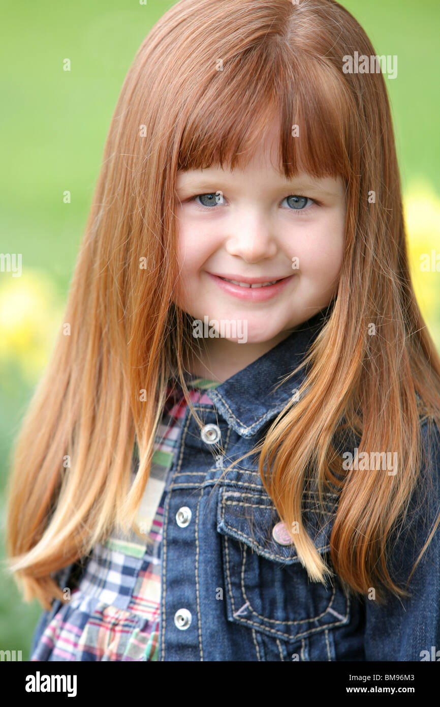 Little Girl In A Jean Jacket Stock Photo Alamy