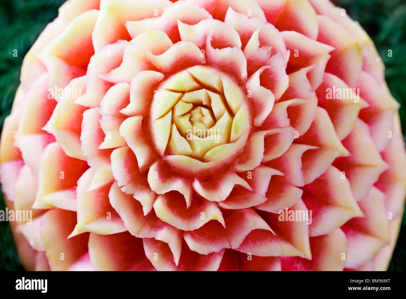 Carved watermelon thai style Stock Photo