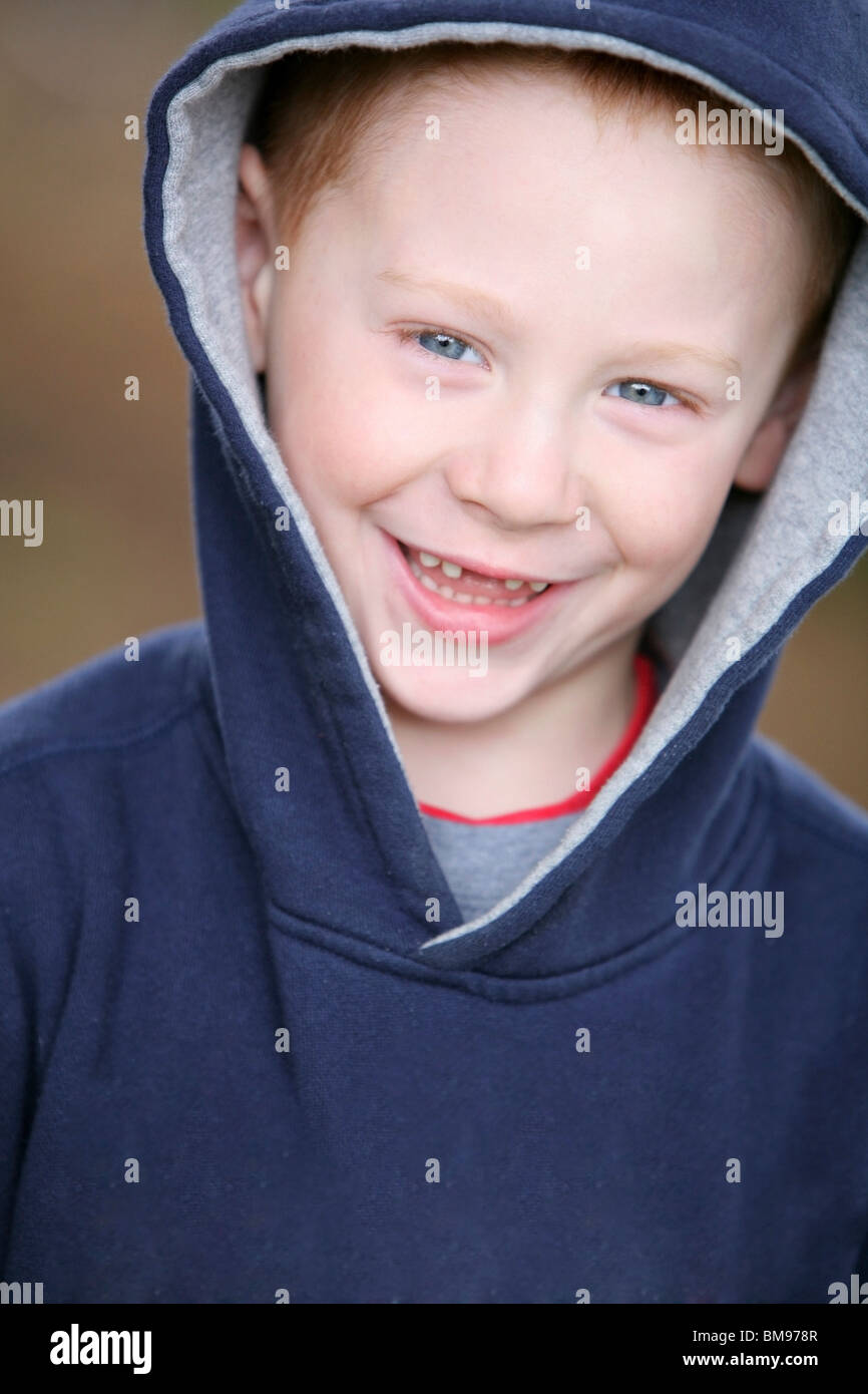 Boy In Blue Sweater Stock Photo