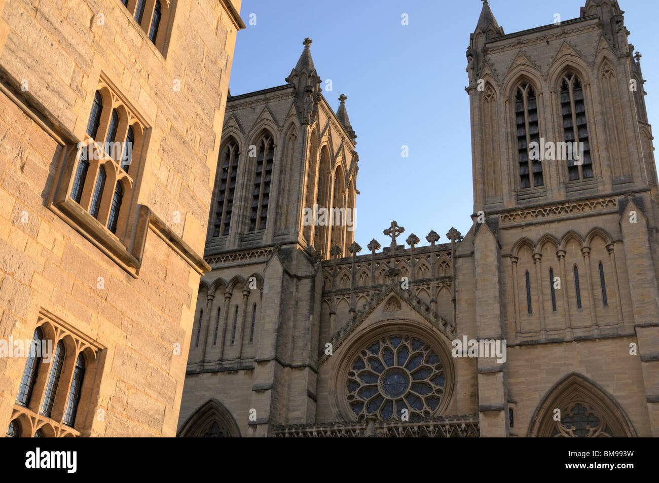Medieval Bristol Cathedral in the morning sun Stock Photo