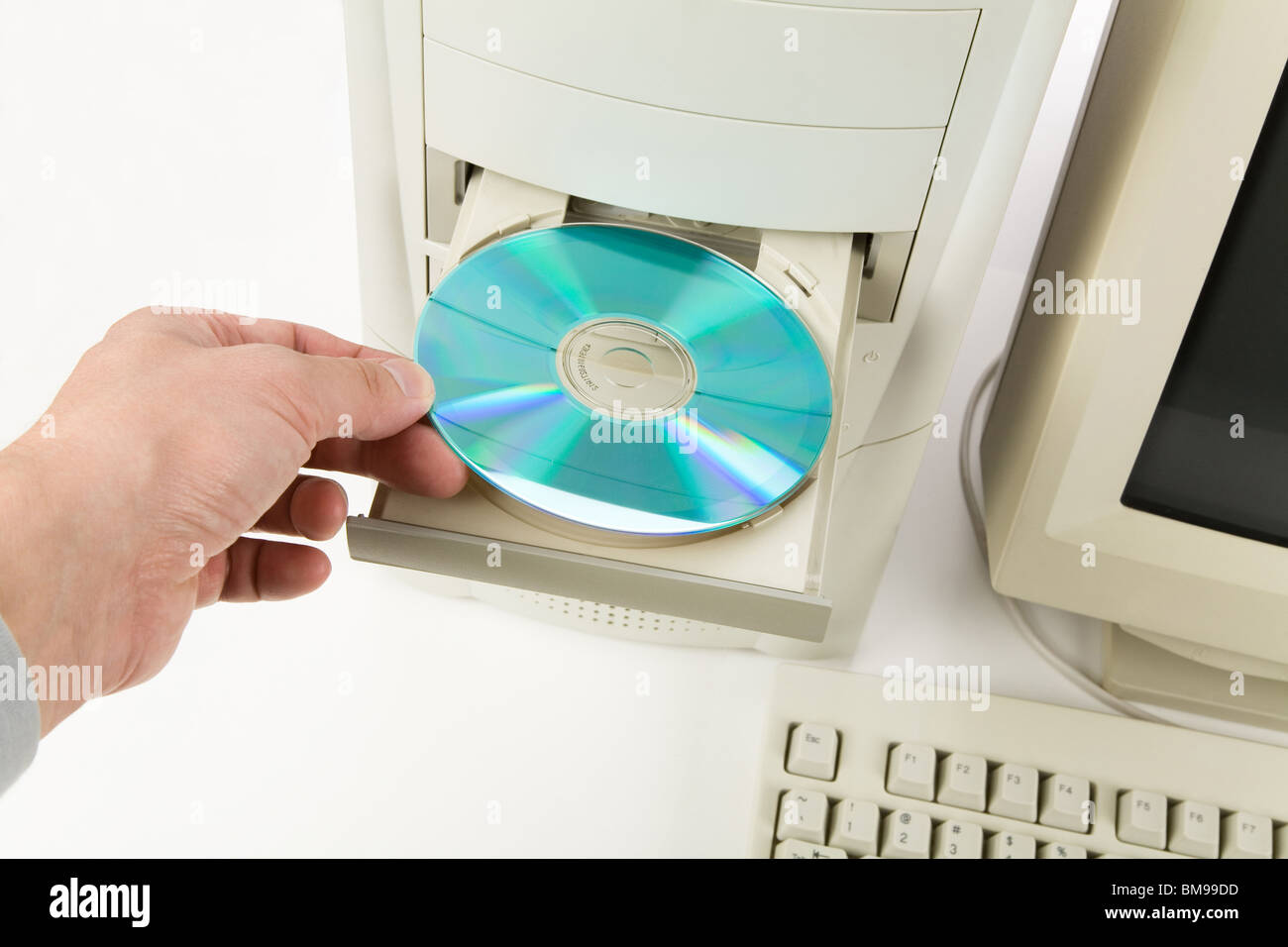 Desktop Computer and CD-ROM Drive close up shot Stock Photo - Alamy