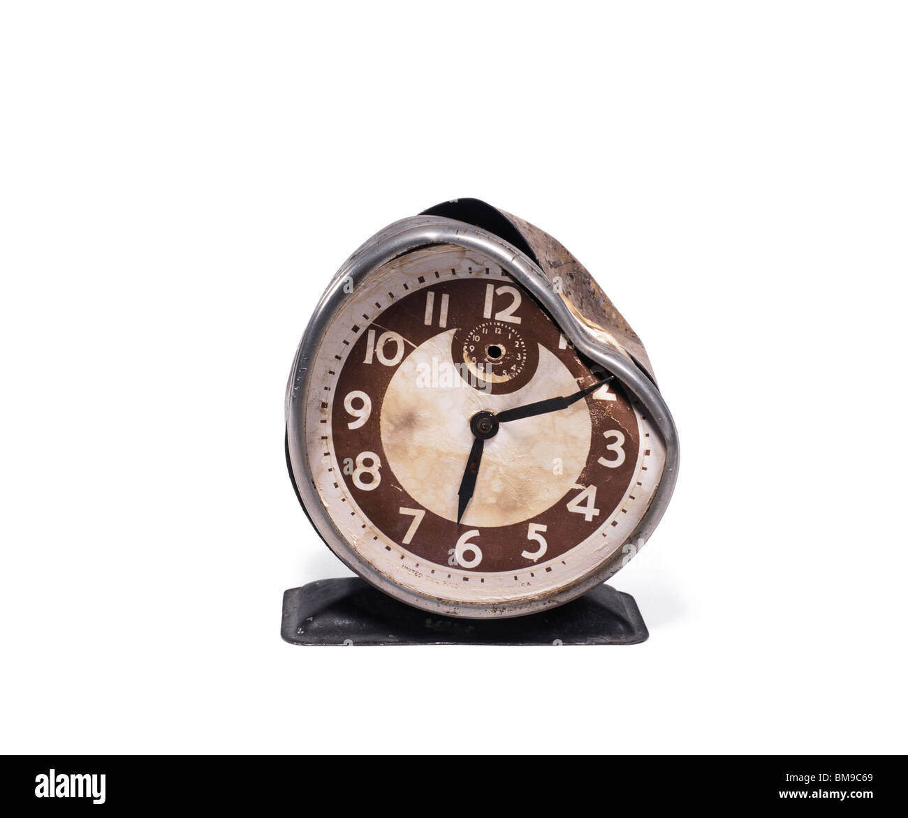 Studio shot of a Stilllife of a Broken Alarm Clock Stock Photo Alamy