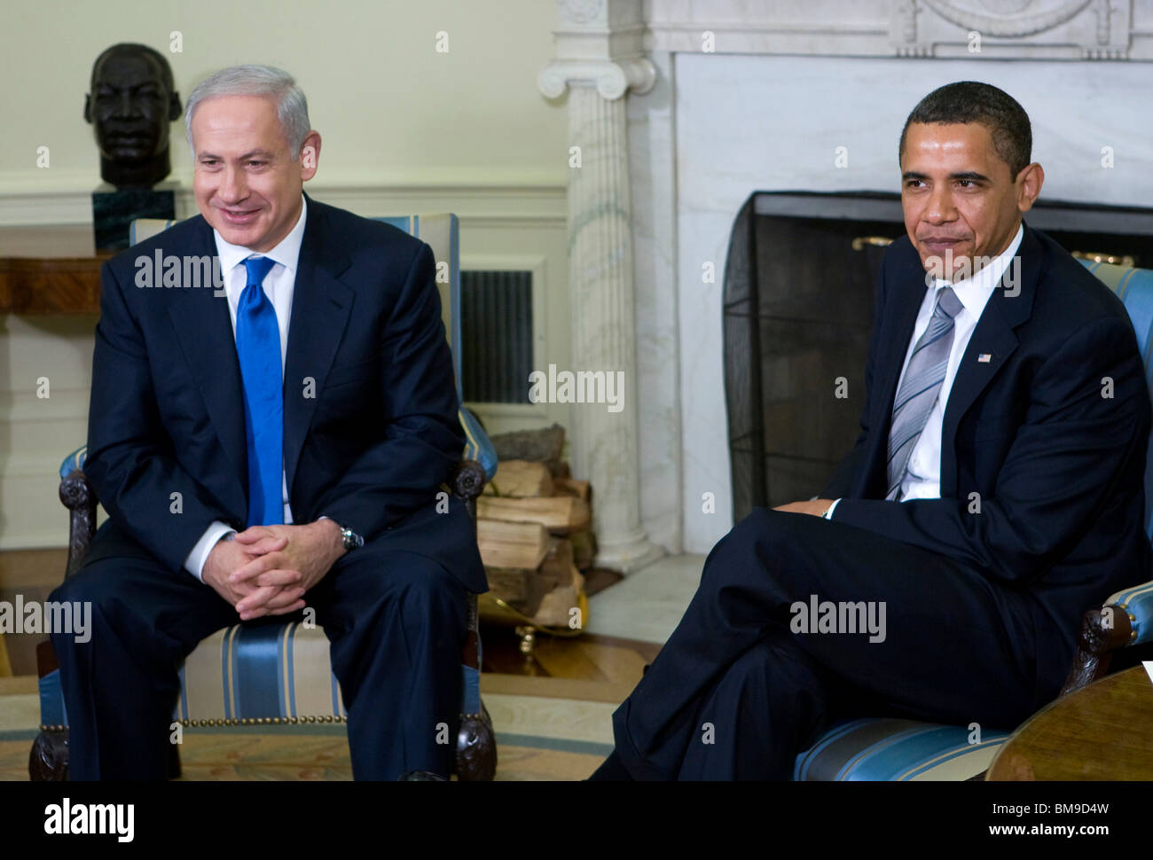 President Barack Obama and Israeli Prime Minister Benjamin Netanyahu Stock Photo