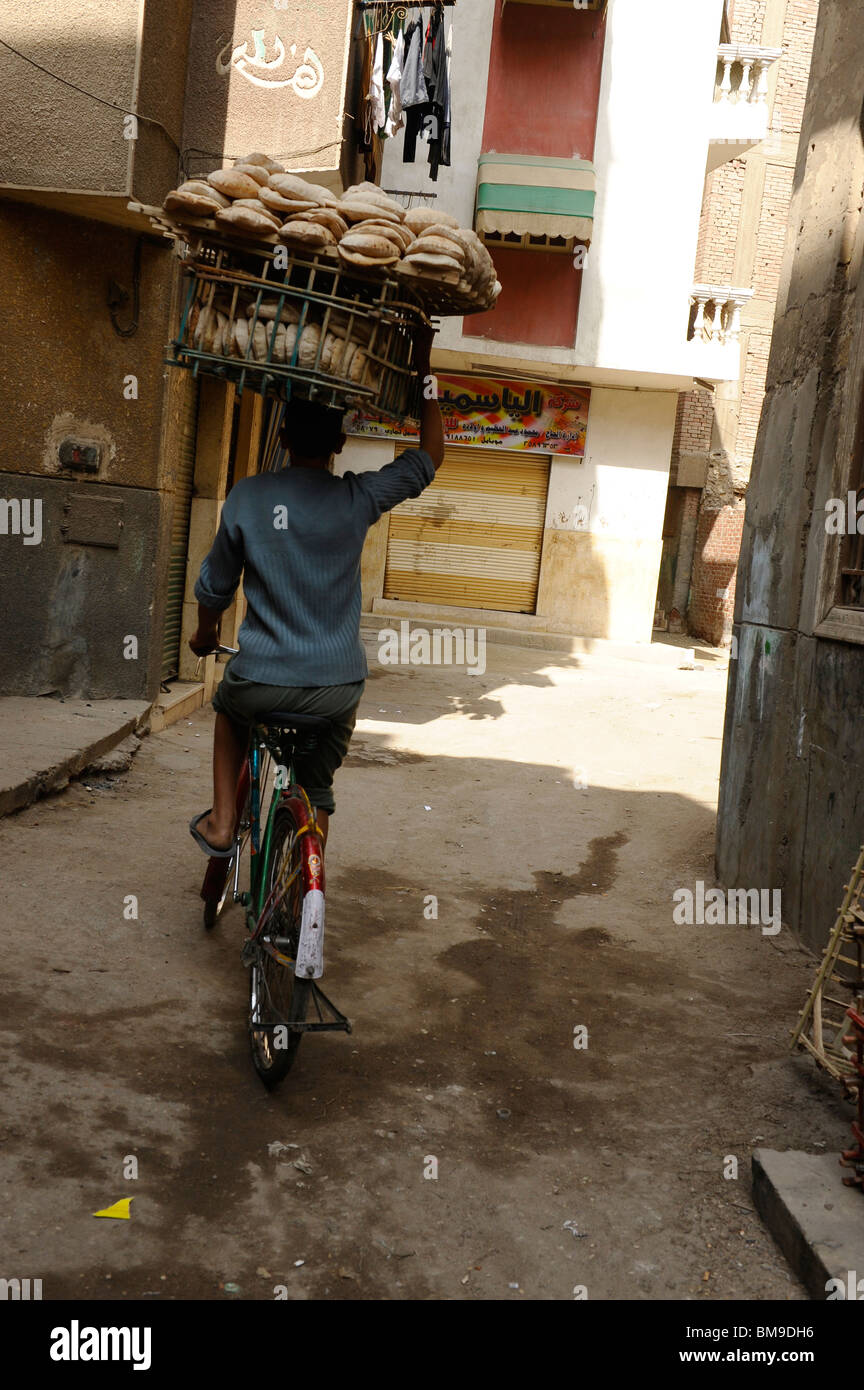 bread delivery by bicycle, islamic cairo, cairo egypt Stock Photo Alamy