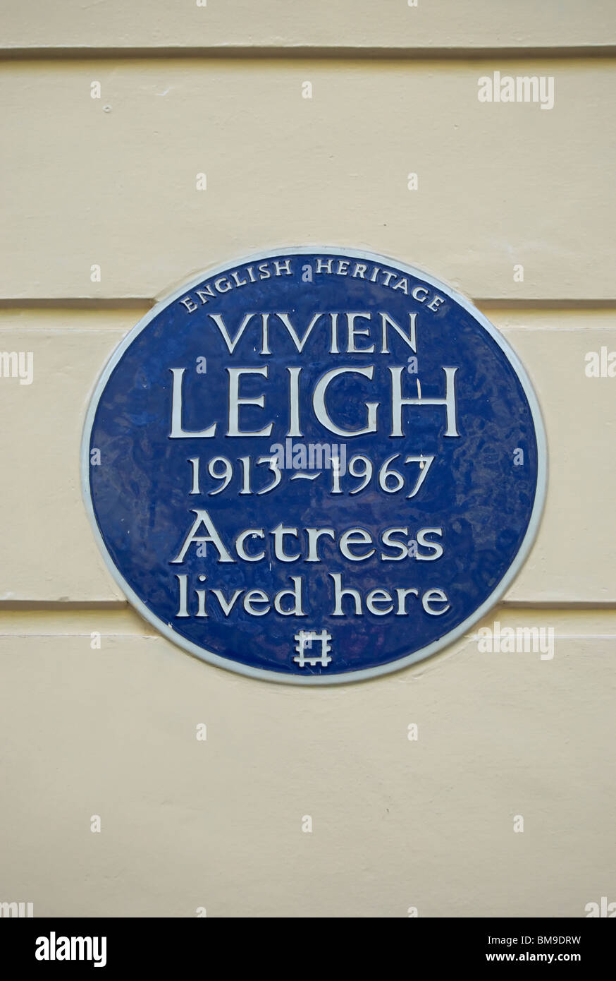 english heritage blue plaque marking a home of actress vivien leigh, in eaton square, belgravia, london, england Stock Photo