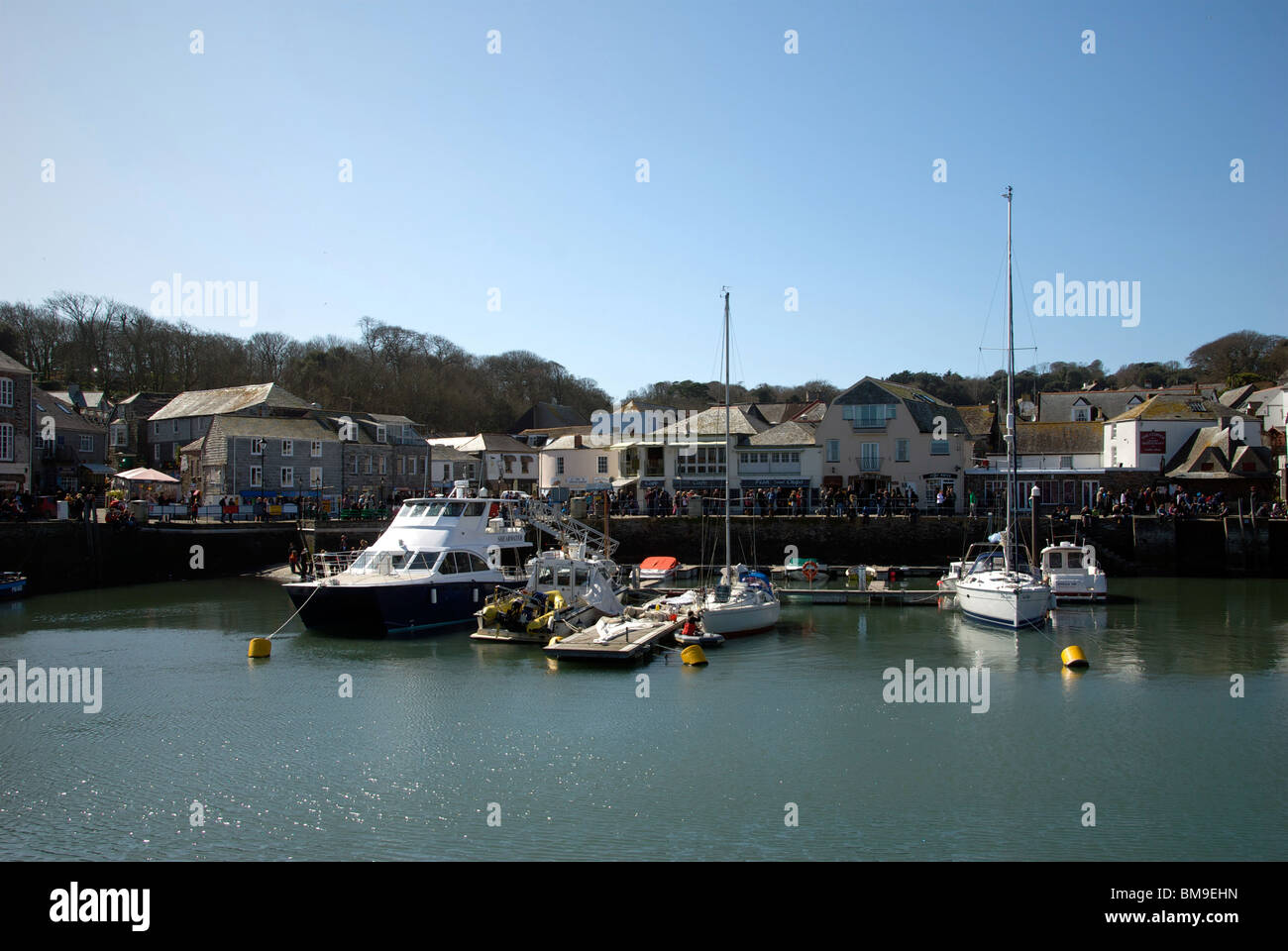 Padstow Cornwall UK Harbor Harbour Quay Marina Fishing Boats Stock Photo Alamy