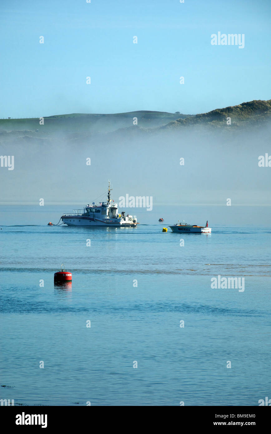 Padstow Cornwall UK Harbor Harbour Quay Camel River Estuary Mist Ferry
