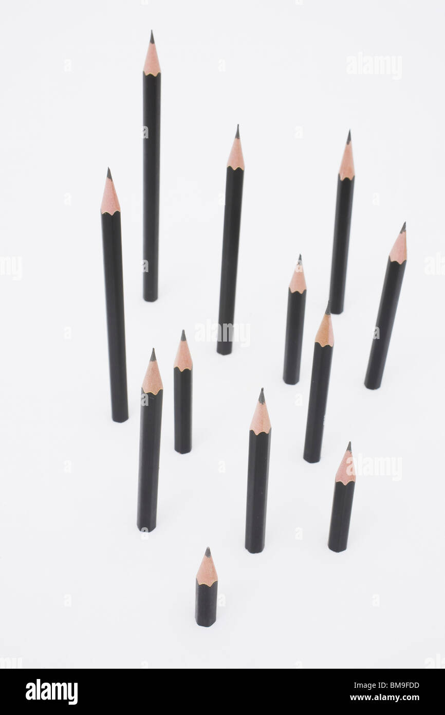 Pencils on white background Stock Photo