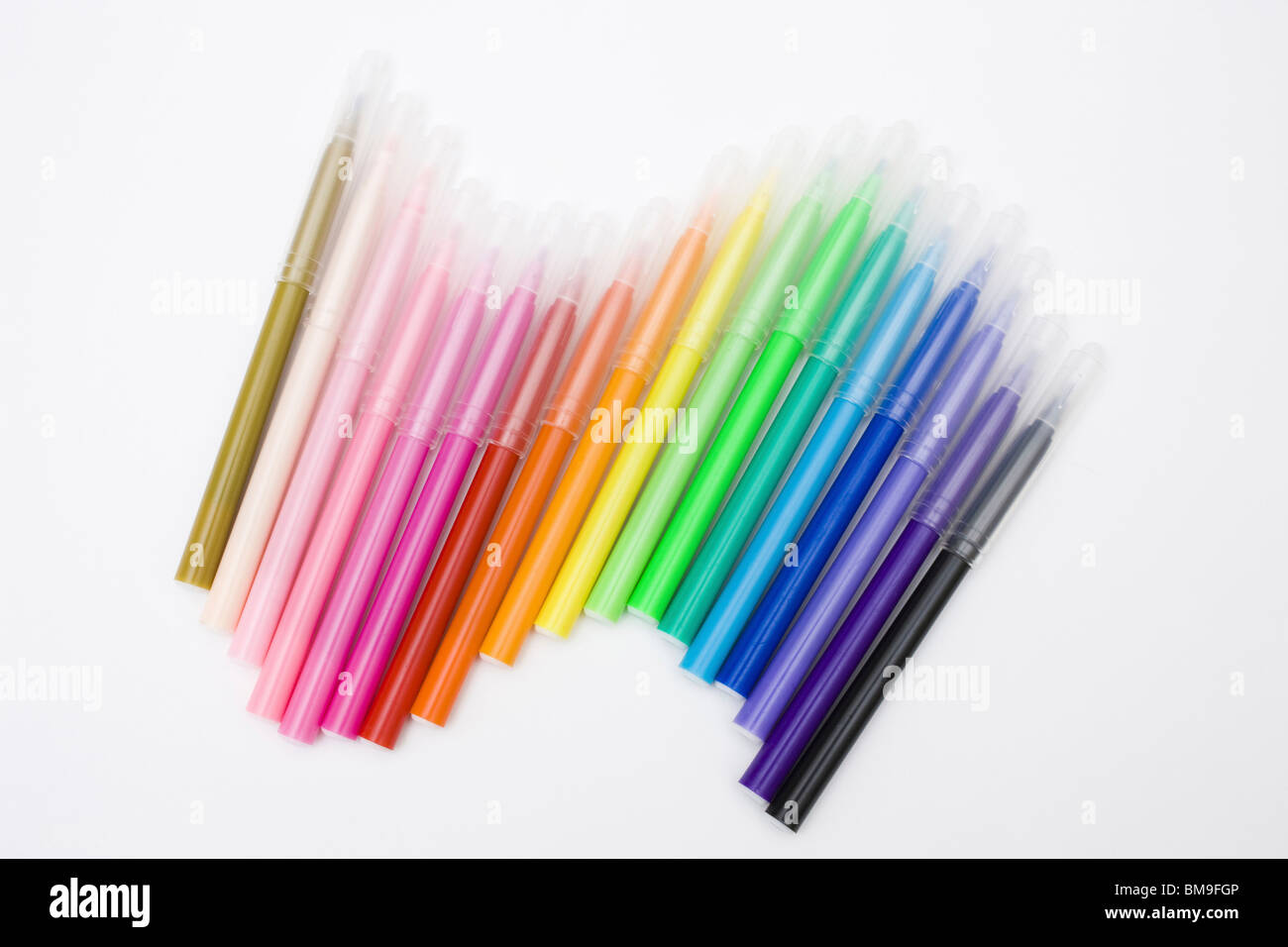 Colorful felt tip pens Stock Photo