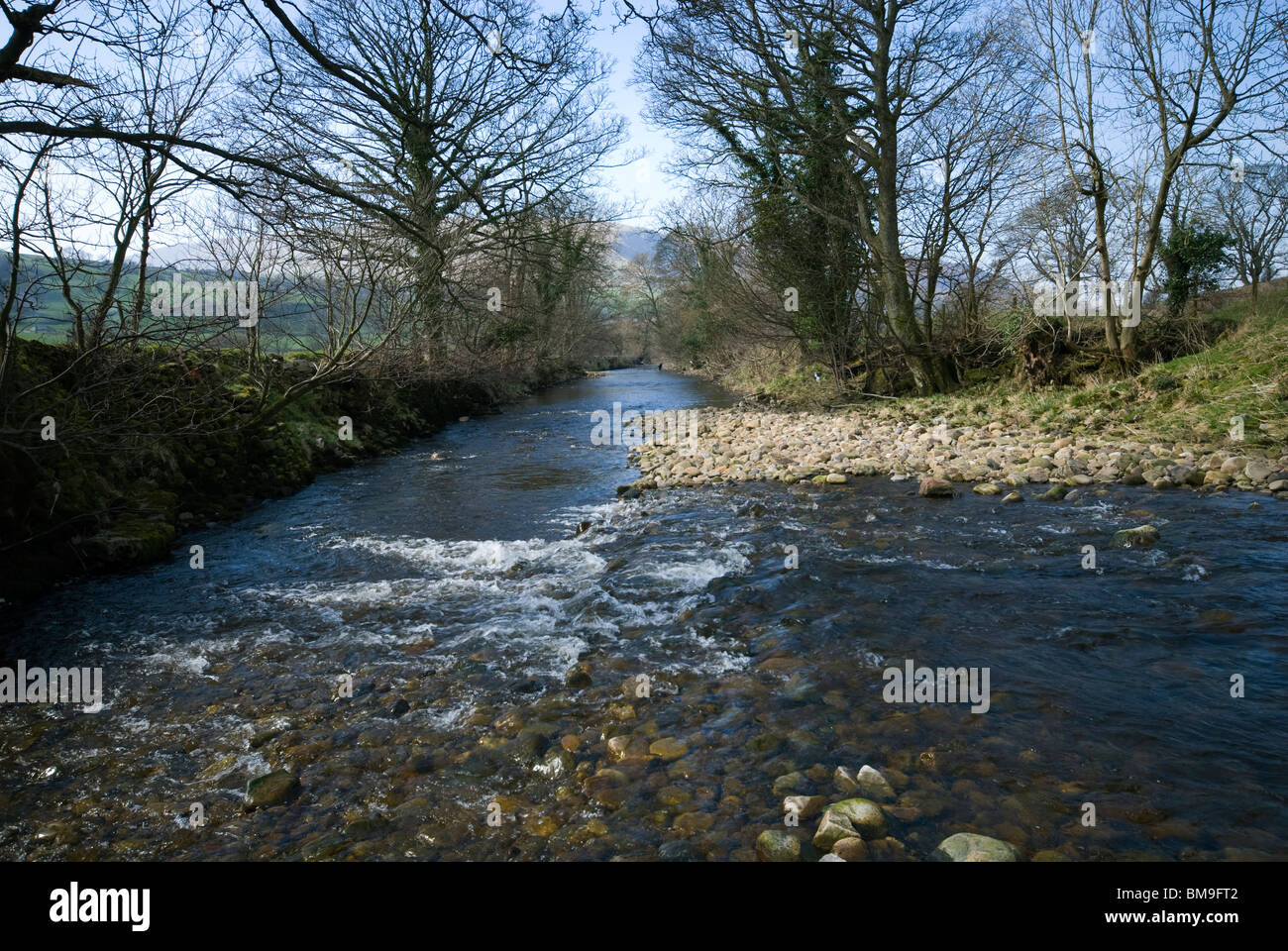 The river Dent near the village of Dent, Yorkshire Dales National Park, Cumbria, England, UK Stock Photo