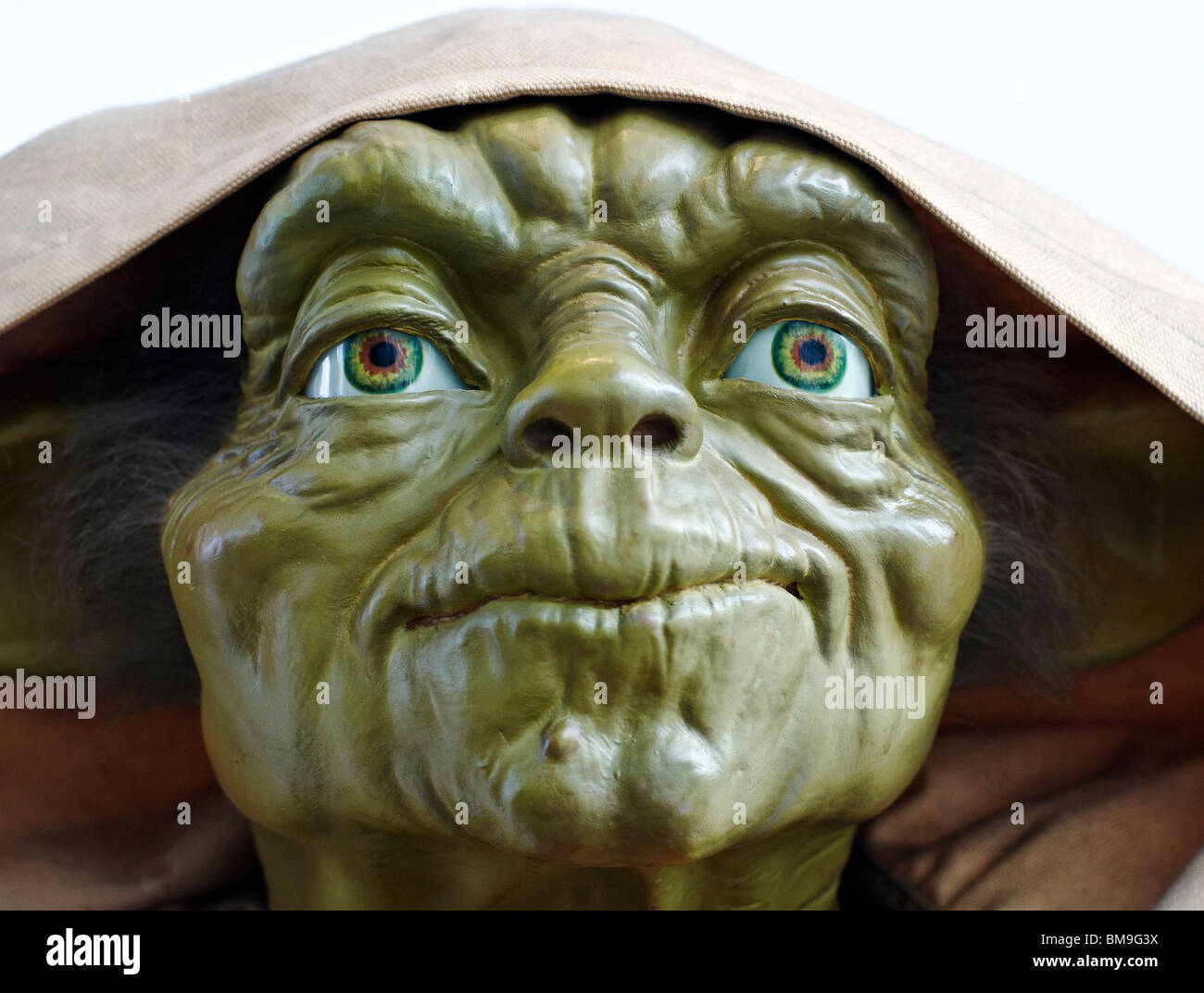 Master Yoda, Star Wars alien face close up Stock Photo