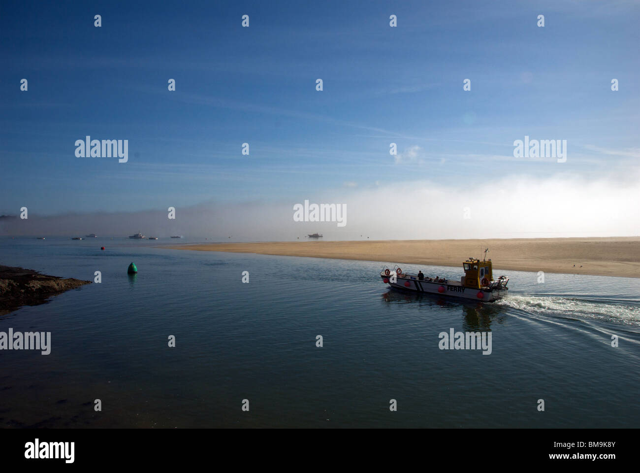 Padstow Cornwall UK Harbor Harbour Quay Camel River Estuary Mist Ferry