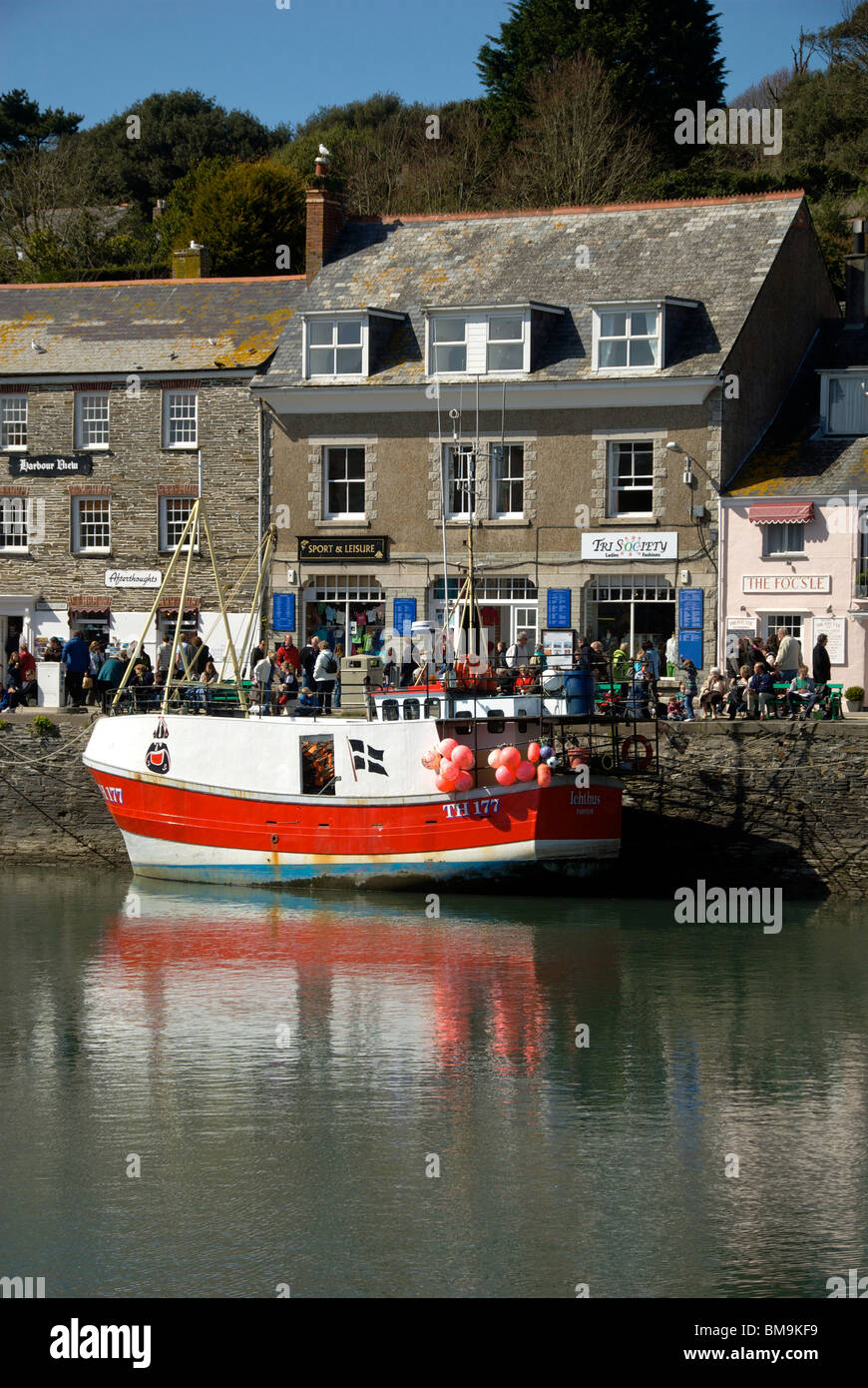 Padstow Cornwall UK Harbor Harbour Quay Marina Fishing Boat Stock Photo
