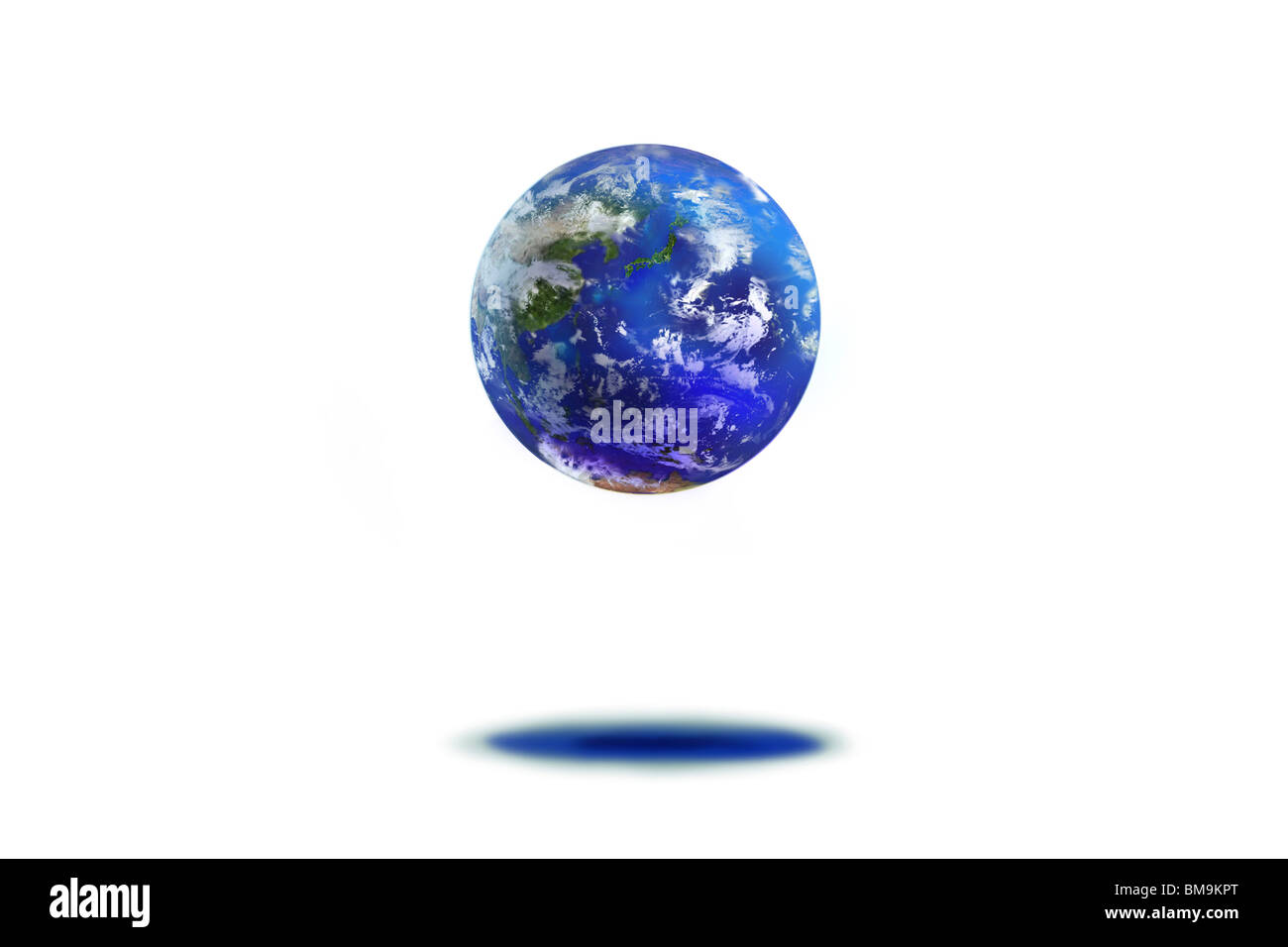 The earth, computer graphic, white background Stock Photo