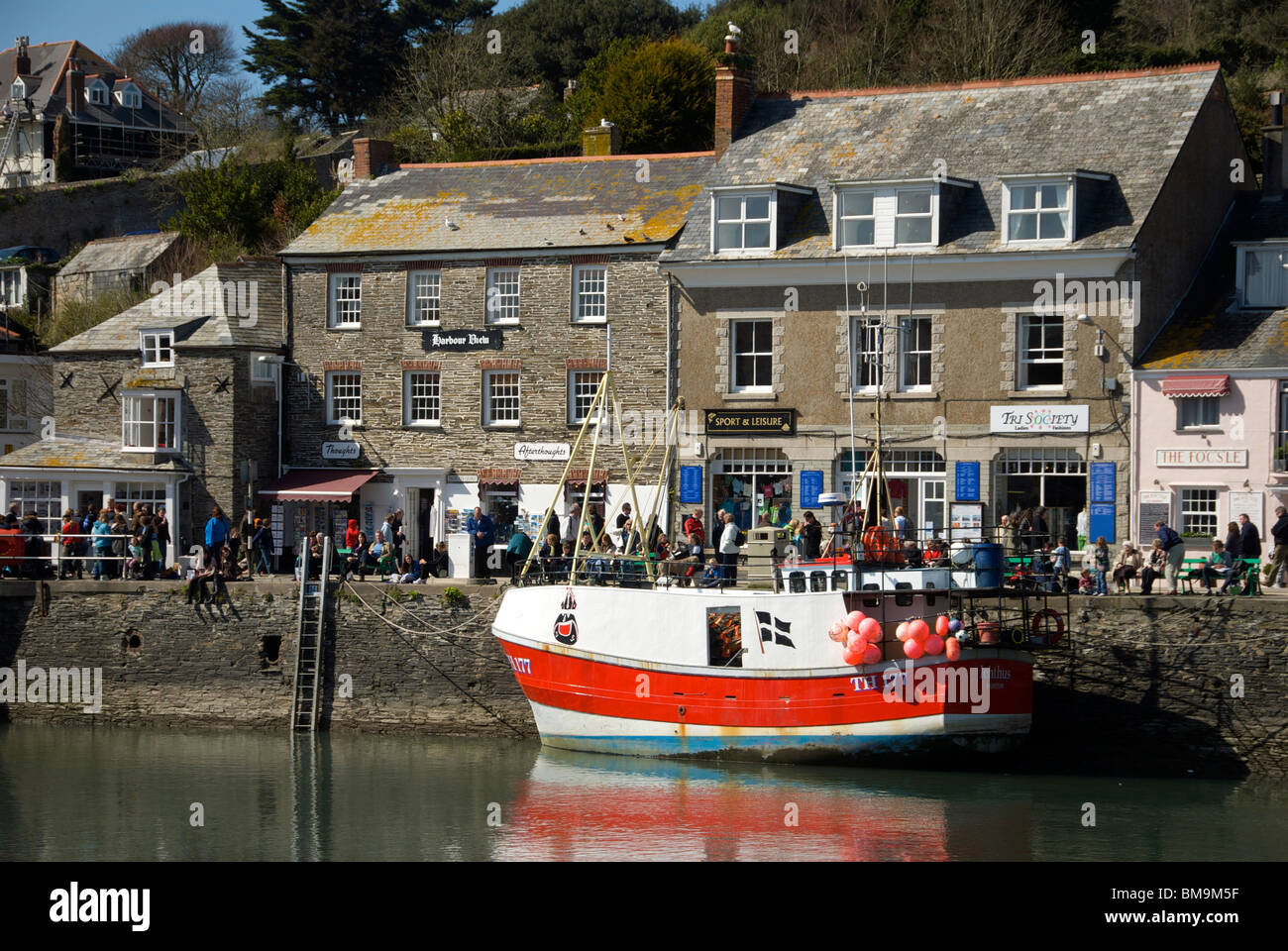 Padstow Cornwall UK Harbor Harbour Quay Marina Fishing Boat Stock Photo