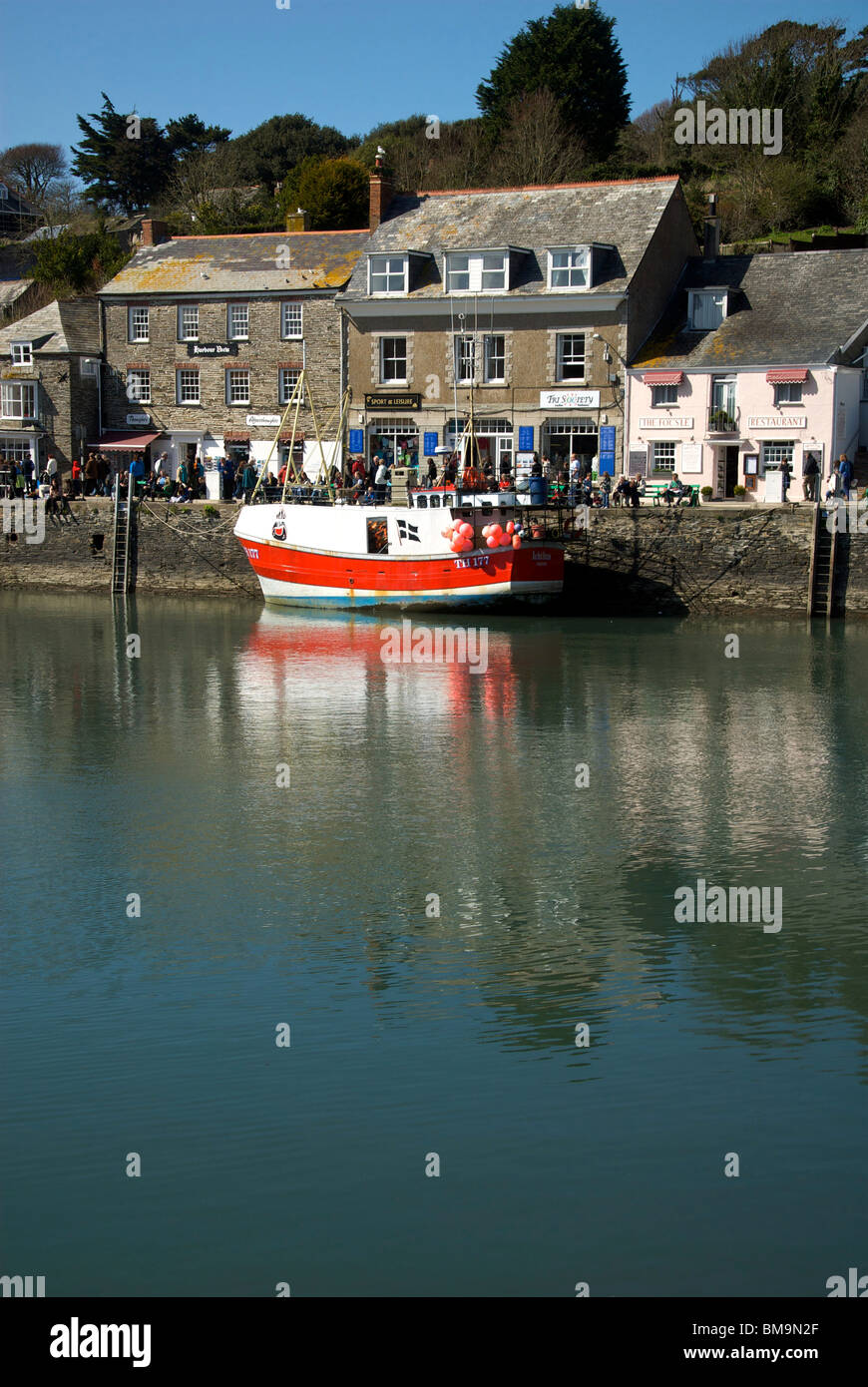 Padstow Cornwall UK Harbor Harbour Quay Marina Fishing Boat Stock Photo