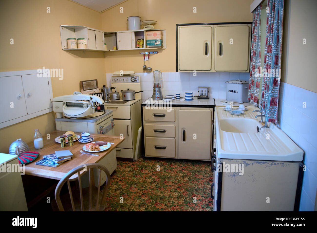 1950s kitchen, Museum of East Anglian Life, Stowmarket, Suffolk Stock Photo