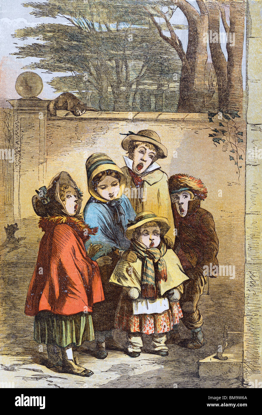 A Christmas Carol, from The Illustrated London News, illustrated by Phiz. London, England, 1855 Stock Photo