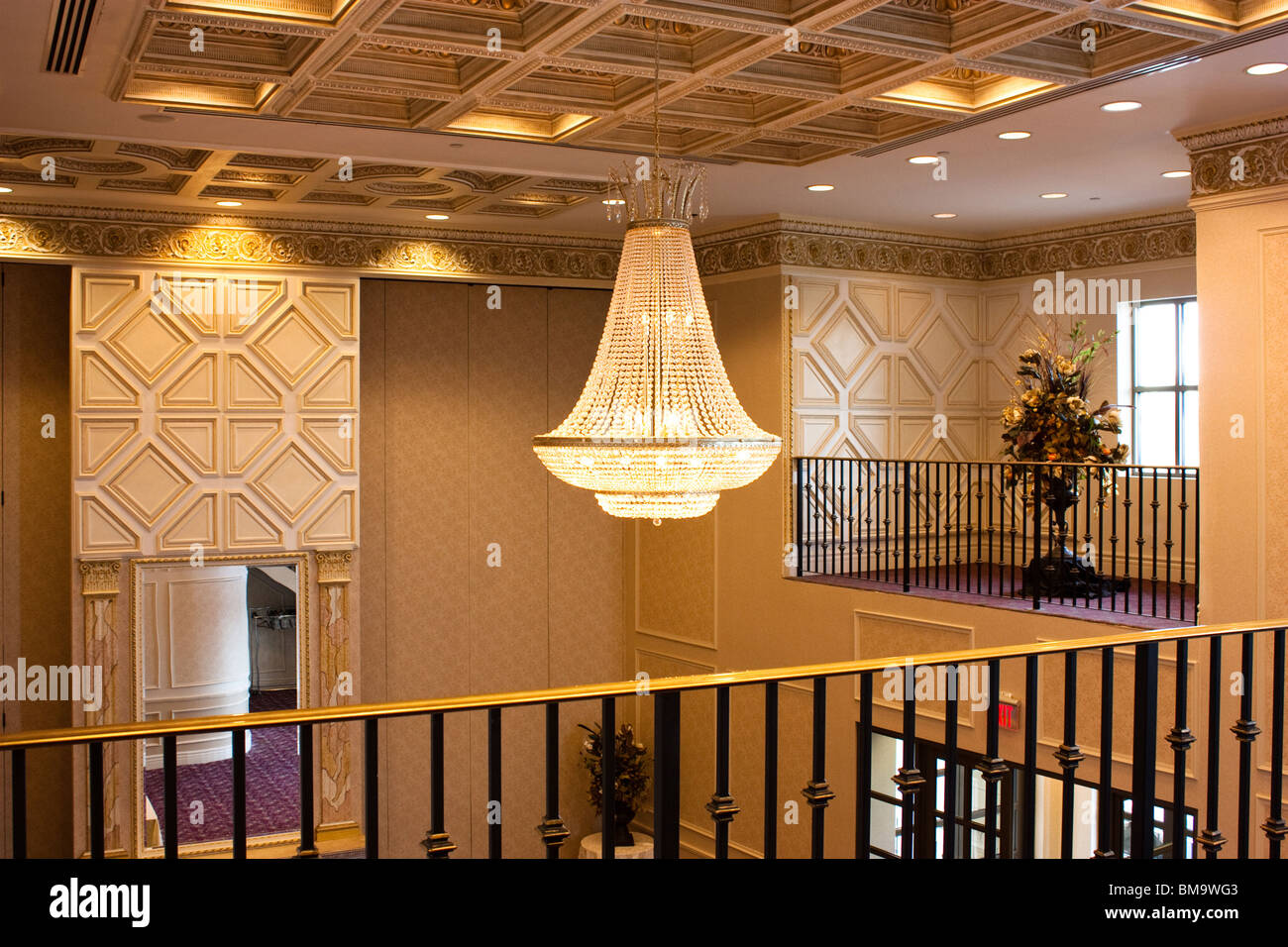 Chandelier Ceiling Lighting Indoor Hall Stock Photo