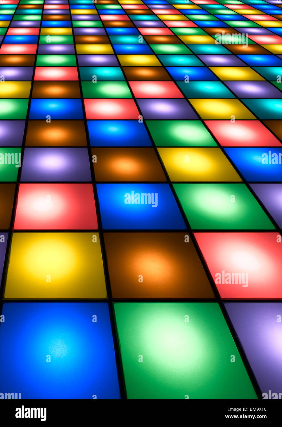 A colourful disco dance floor Stock Photo
