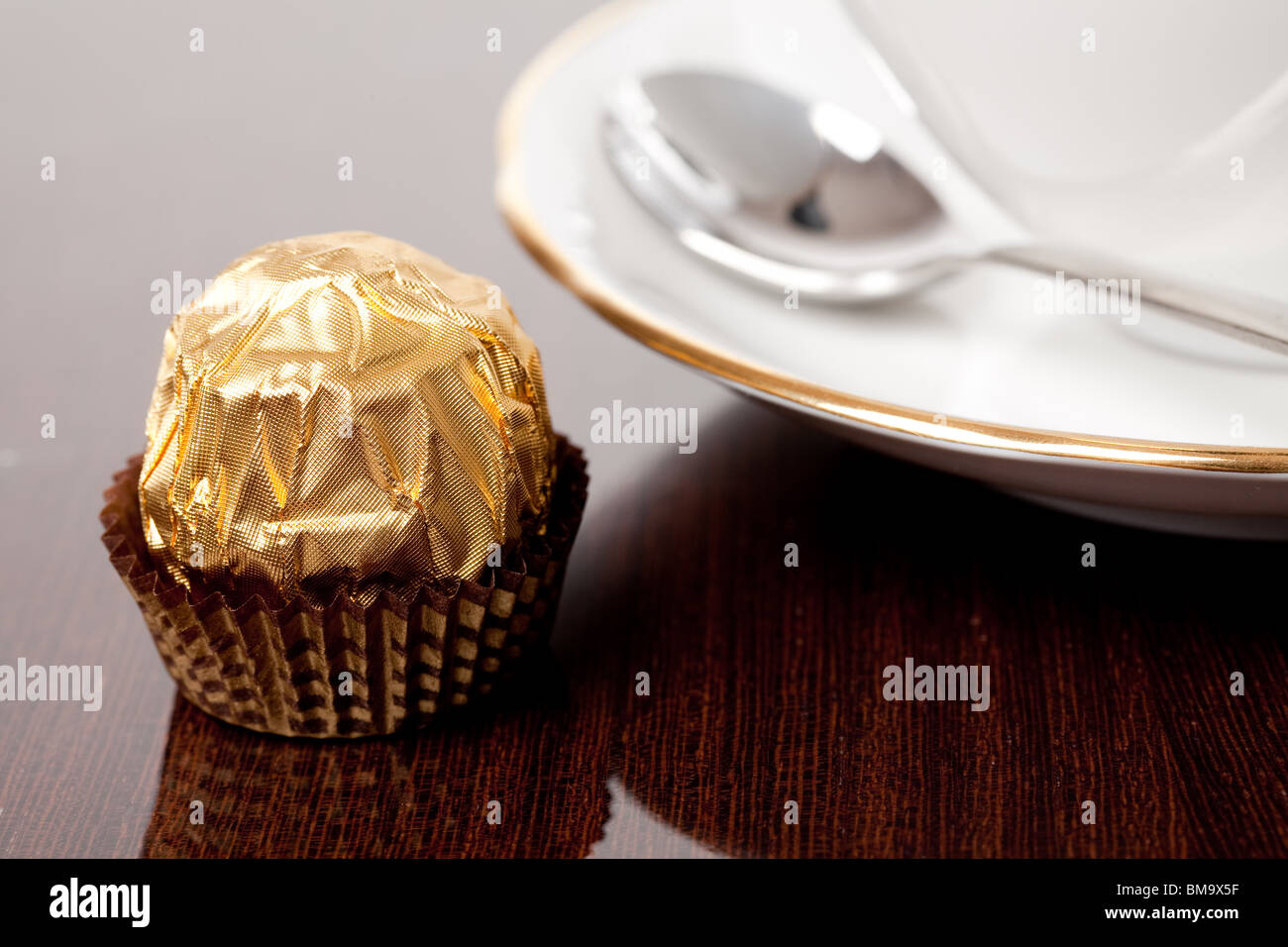 the truffle on wooden background Stock Photo