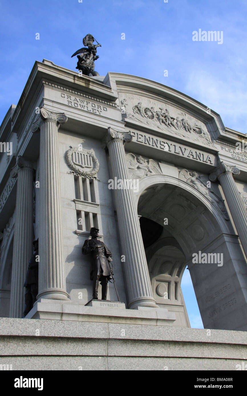 Pennsylvania Memorial at Gettysburg, PA Stock Photo