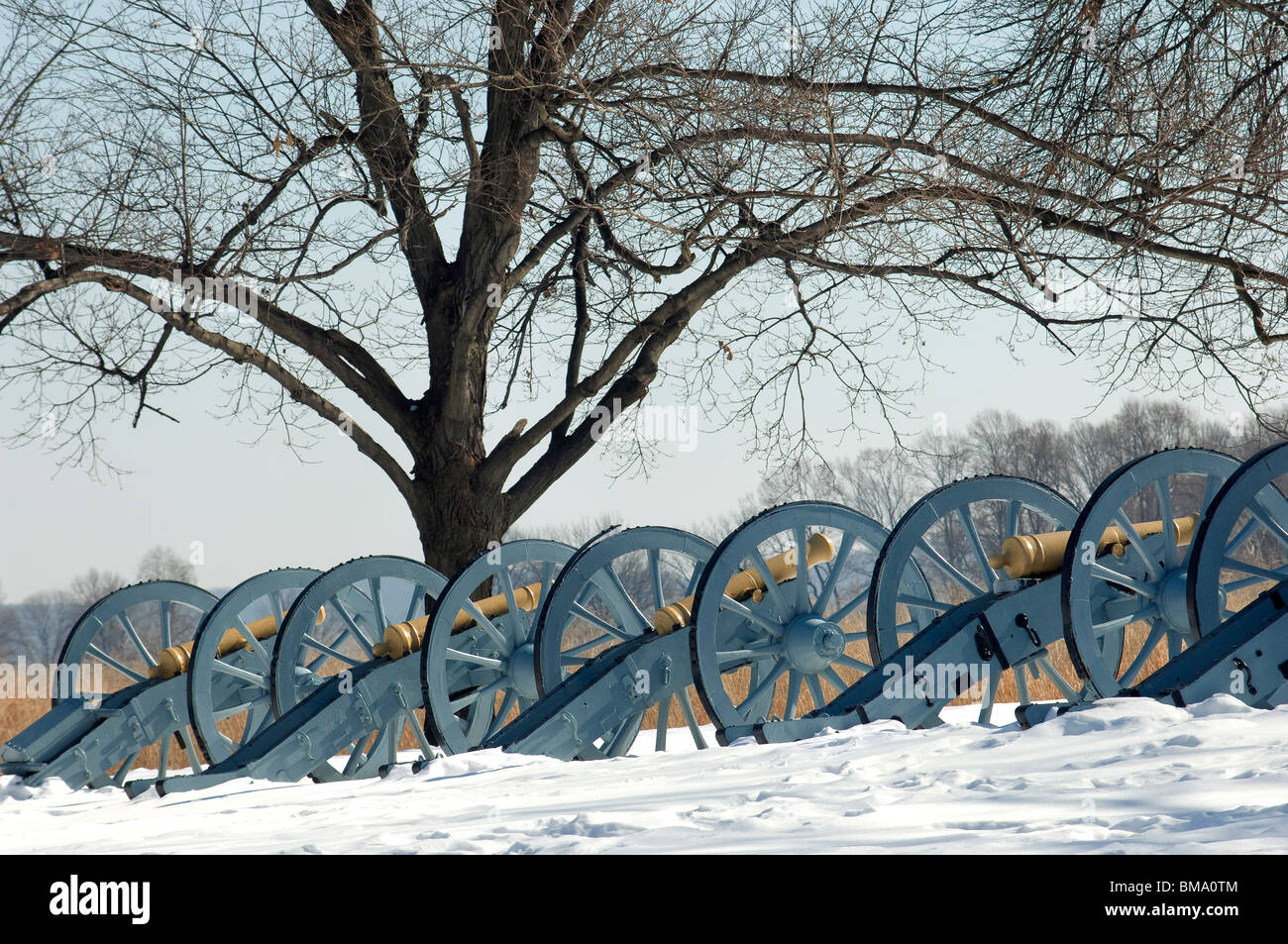 Artillery defending the Continental Army winter camp at Valley Forge, Pennsylvania. Digital photograph Stock Photo