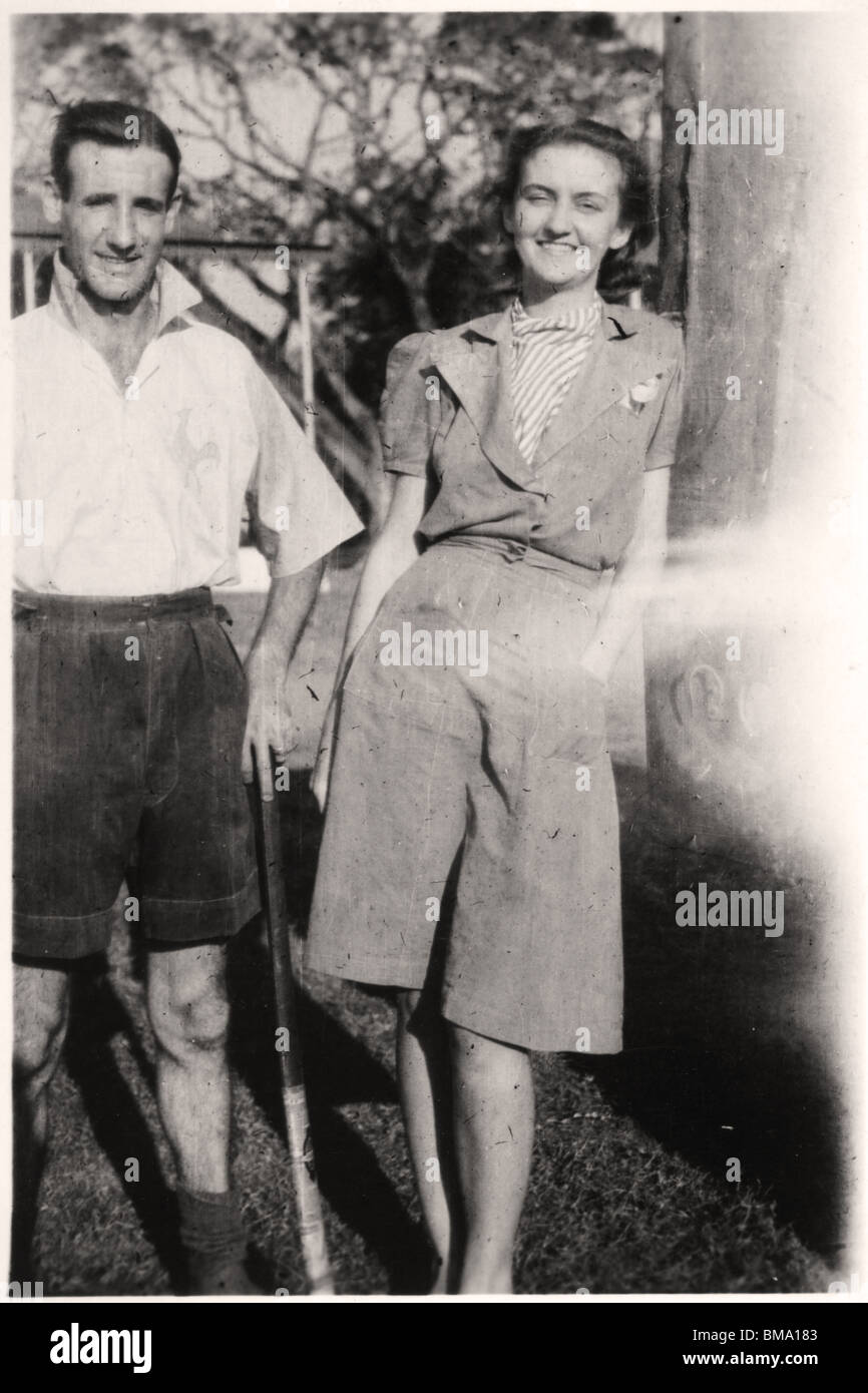 Archive Image: Old image of young couple (1940s) Stock Photo