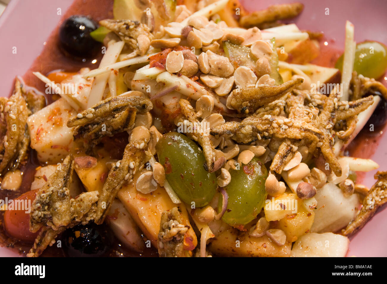 Thai food, spicy mixed fruit salad. Stock Photo