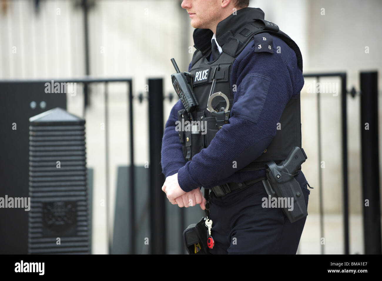 Armed Policeman Stock Photo