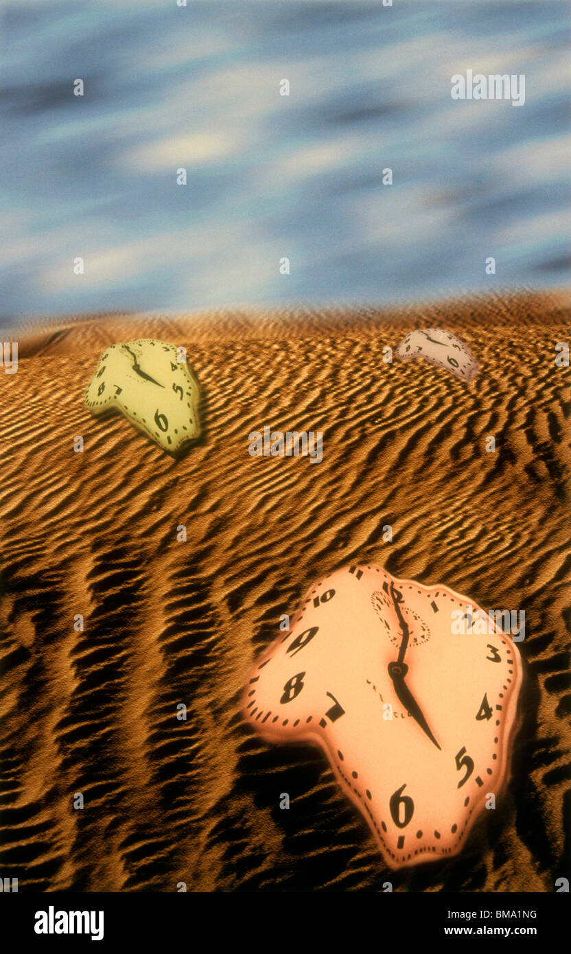 Melting clocks Stock Photo Alamy