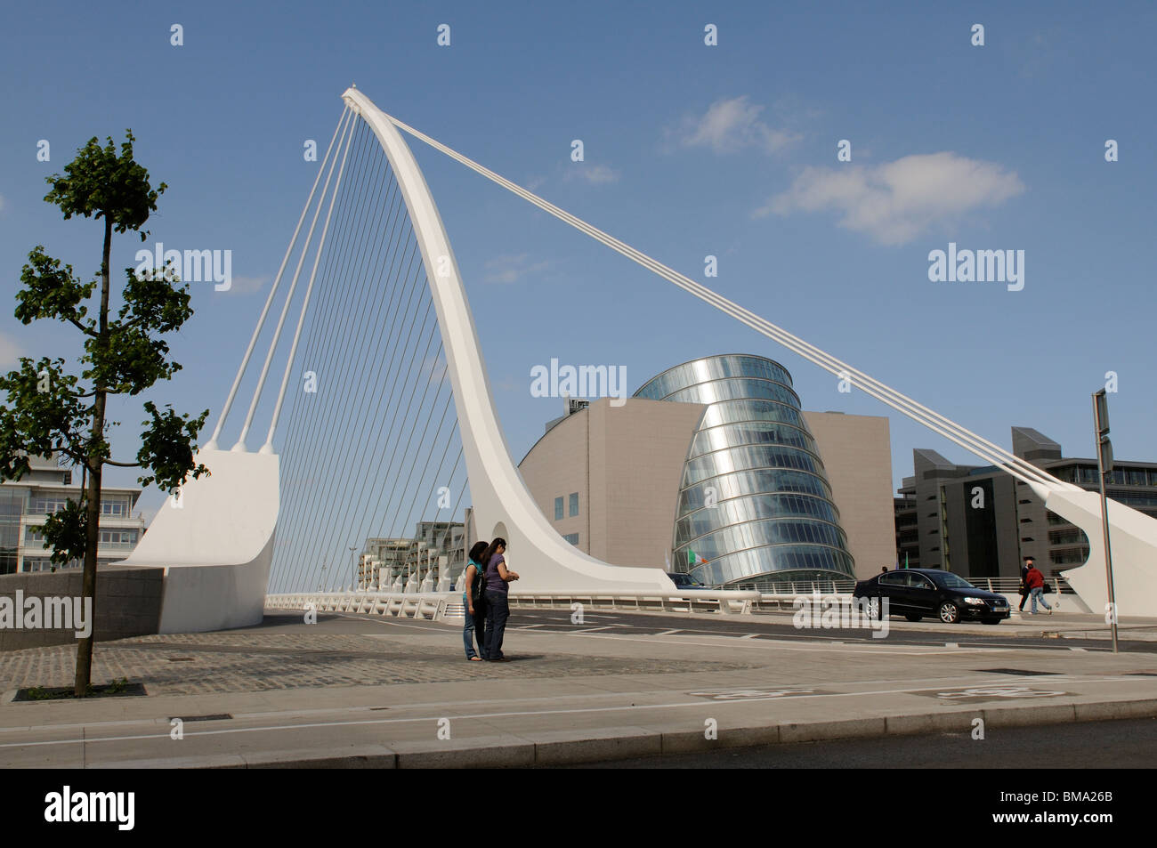 Samual Beckett Bridge over the River Liffey and the new Convention ...