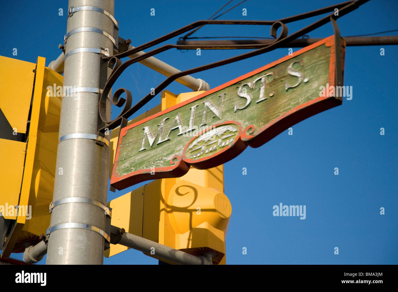 Kenora, Ontario, Canada; Main Street Sign Stock Photo