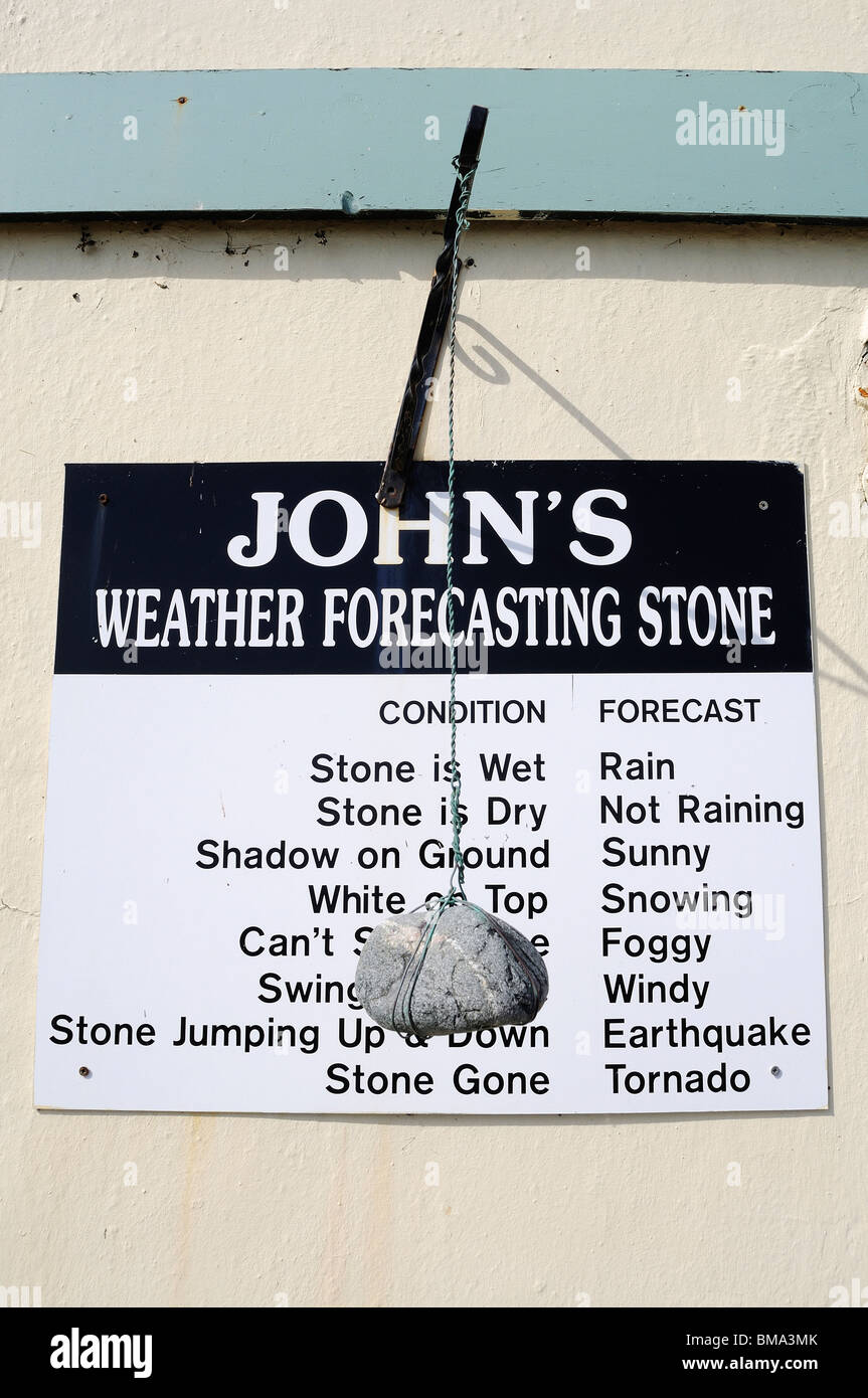 a comical weather forecasting station at porthallow in cornwall, uk Stock Photo