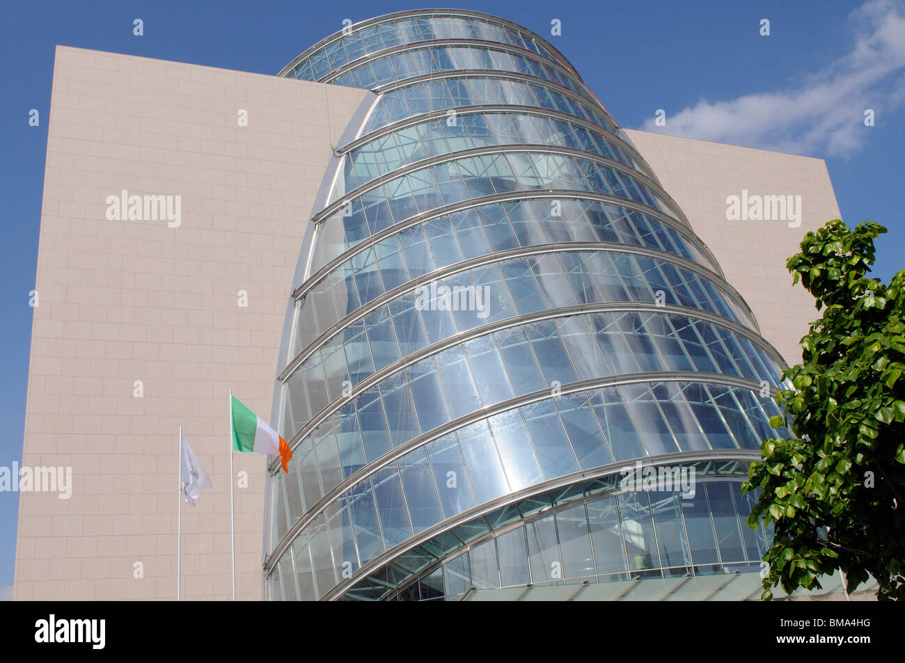 The Convention Centre on Spencer Dock Dublin Ireland purpose built conference & event venue with a glass fronted Atrium Stock Photo