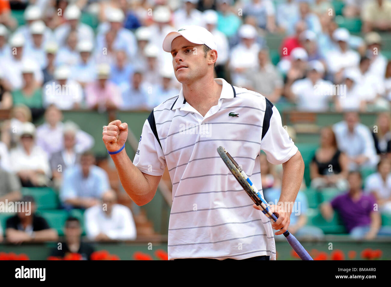 Andy Roddick (USA) competing at the 2010 French Open Stock Photo - Alamy