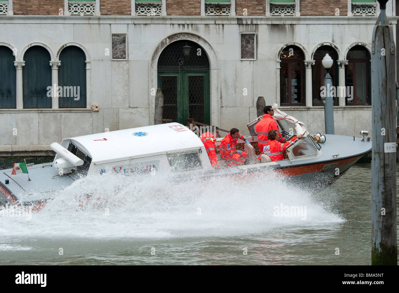 Emergency Ambulance boat in Venice Italy Stock Photo
