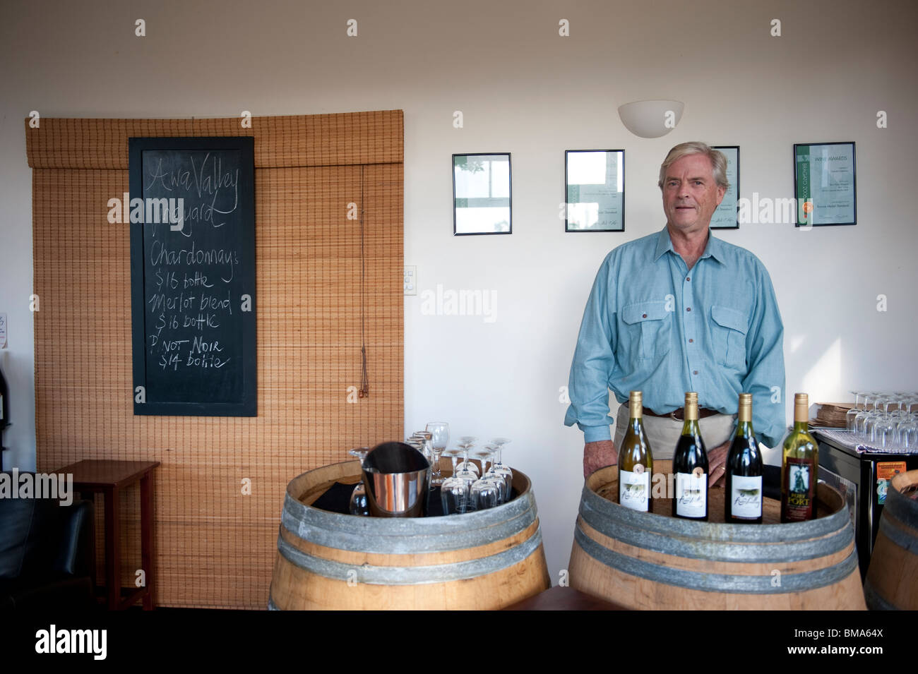 Cellar door at Awa Valley Wineyard, Kumeu wine area, West Auckland, New