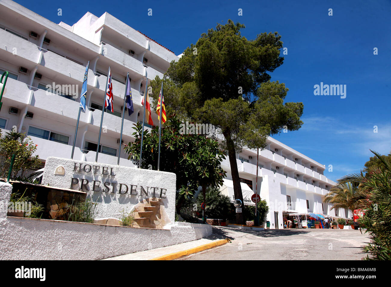 Pic by Mark Passmore. 22/05/2010. GV of the Hotel Presidente beside the beach at Portinatx on the island of Ibiza. Stock Photo