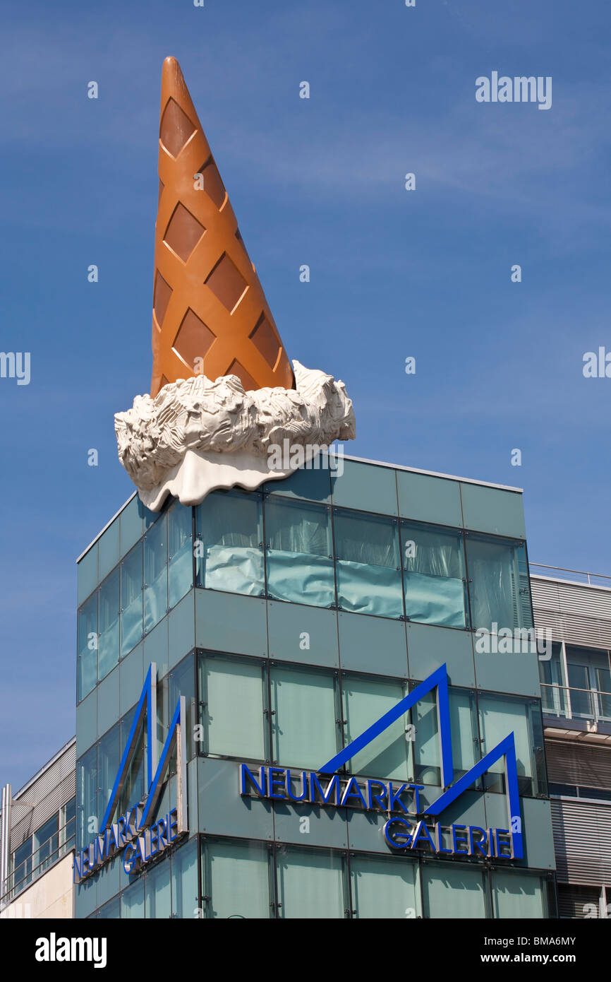 Ice cream installation at Neumarkt Galerie Cologne Germany Stock Photo